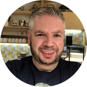 A selfie photo of me, James Gallagher, taken October 2020 in the kitchen at the office I worked from back then
